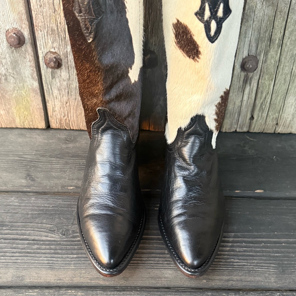 Vintage Dingo (ACME) Calf Hair and Leather Women's Cowboy Boots - Picture 3 of 8